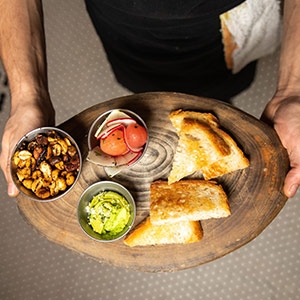 Server with cheese board